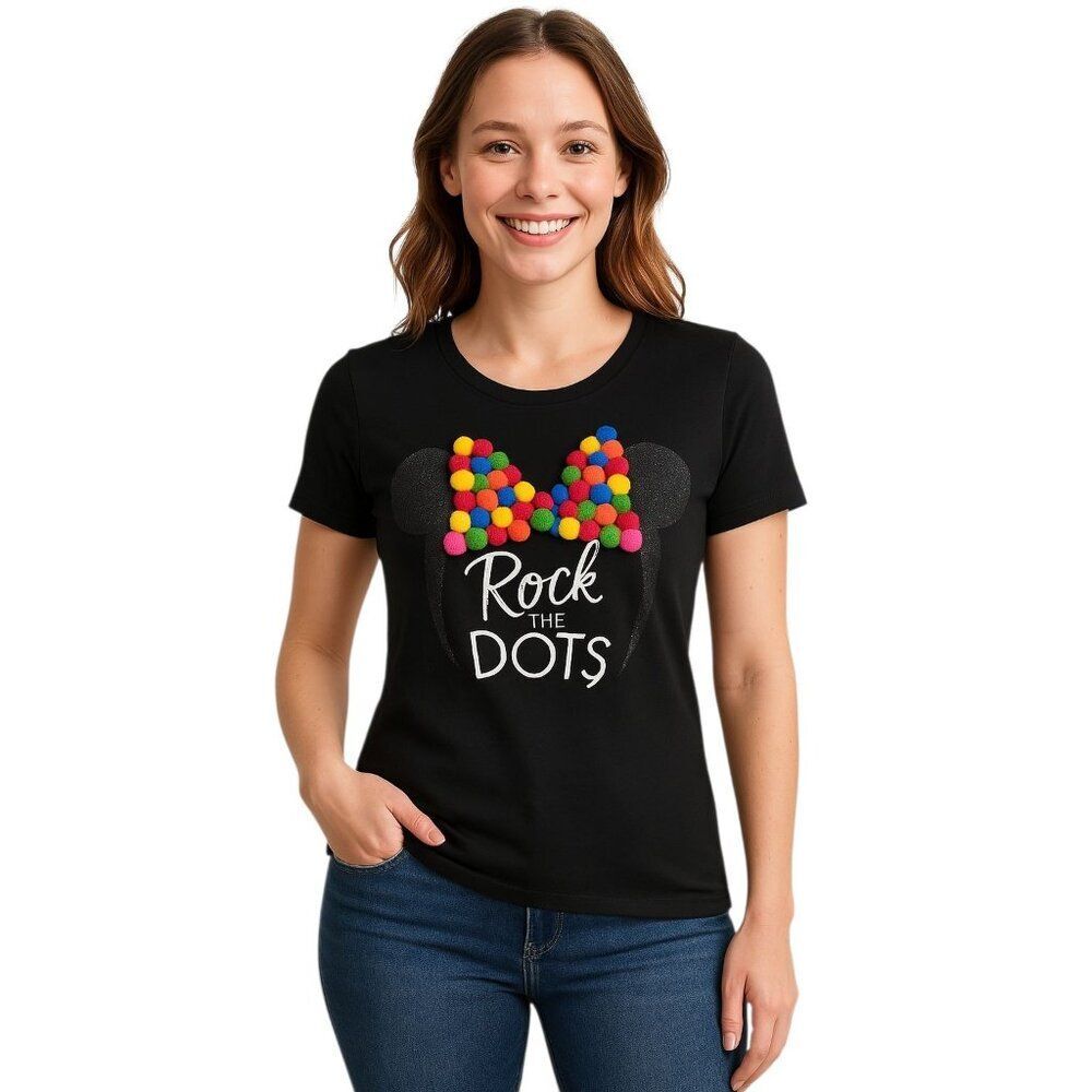Minnie Mouse Shirt Disney Parks Rock The Dots T Tee Ears Top Women's WOMAN'S MED